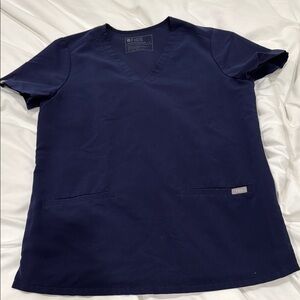 Figs Navy Blue Scrub Top